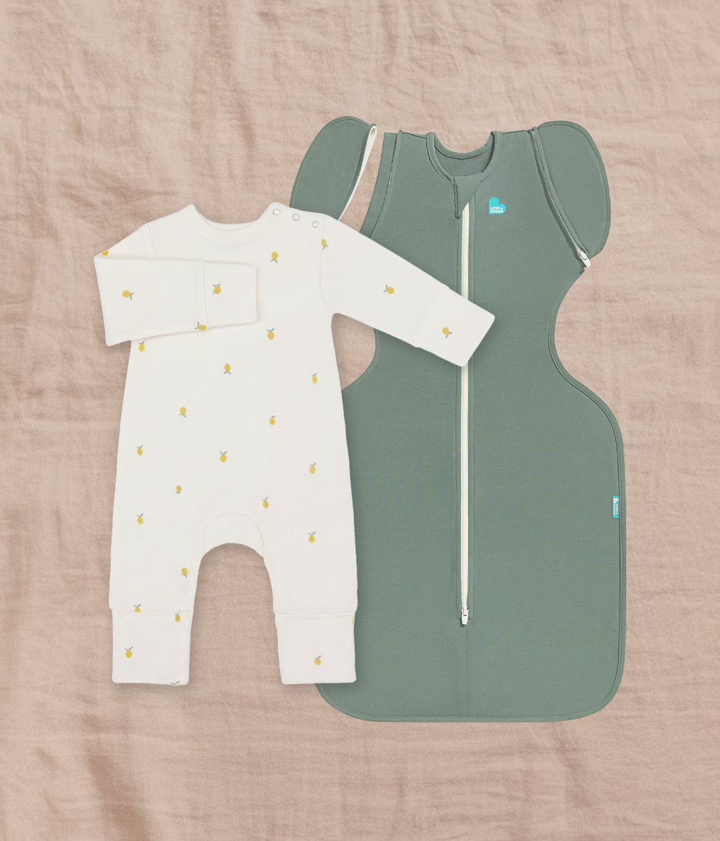 Transitioning & Romper Bundle | 1.0 TOG | Bamboo | Deep Olive | Cream Lemons