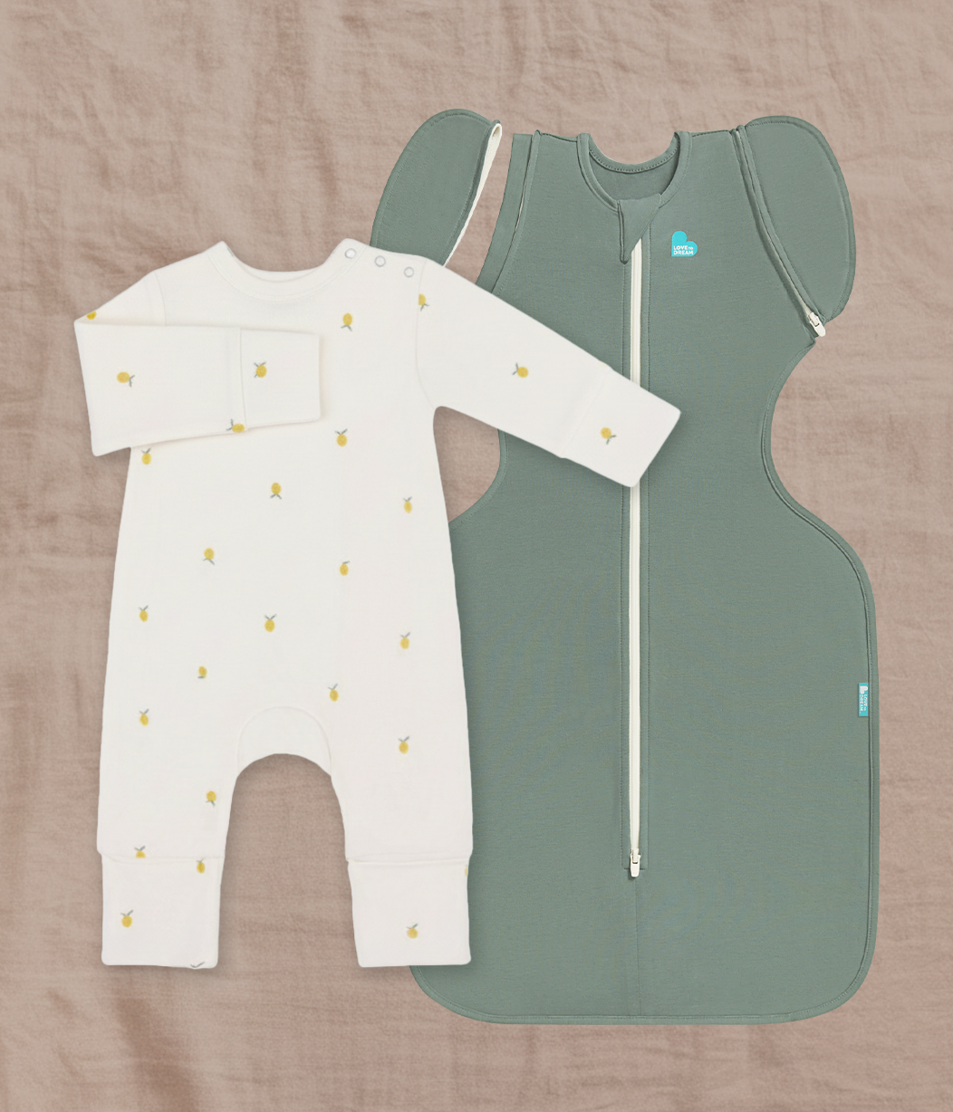 Transitioning & Romper | 1.0 TOG | Bamboo | Deep Olive | Cream Lemons