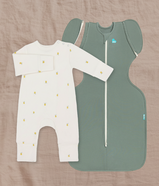 Transitioning & Romper | 1.0 TOG | Bamboo | Deep Olive | Cream Lemons