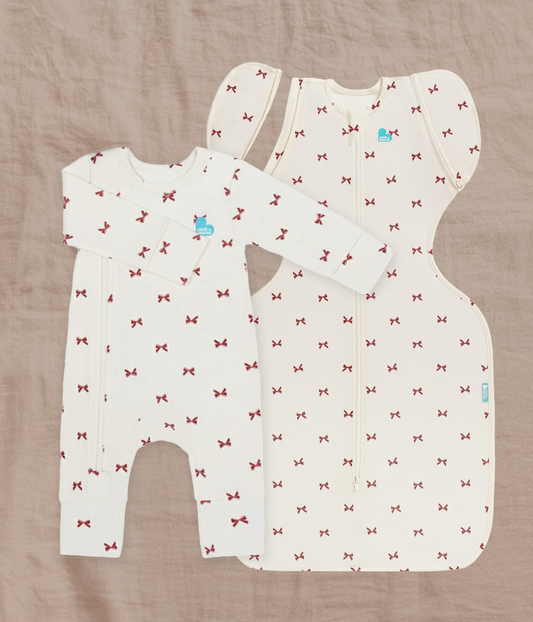 Transitioning & Romper | 1.0 TOG | Bamboo | Cream Bows