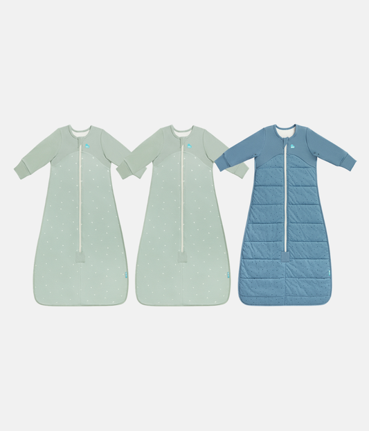 Sleep Bag Bundle | 1.5 | 2.5 TOG | Olive Twigs 2 | Blue Pebbles