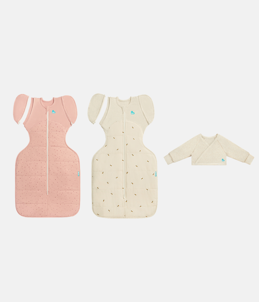 Transitioning Bundle | Snug Shrug | 2.5 TOG | Rose Pebbles | Oatmeal Bees