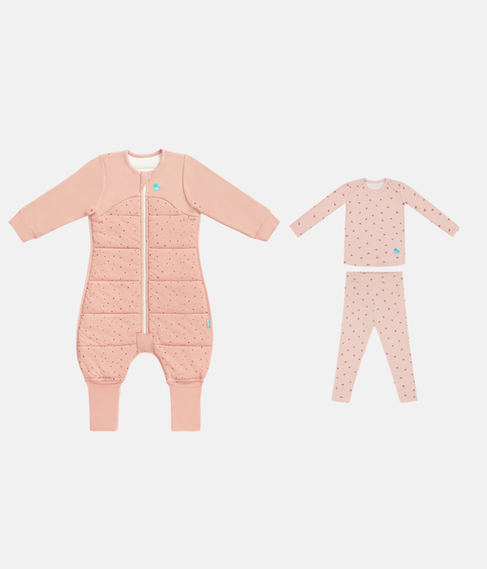 Sleep Suit & Pyjama Bundle | 2.5 TOG | Rose Pebbles | Blush Cherries