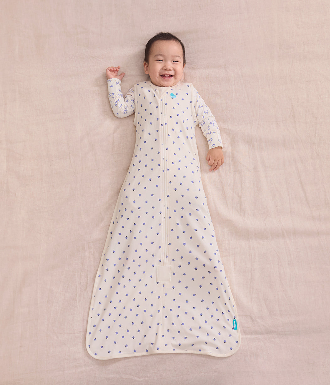 Sleep Bag Sleeveless 0.2 TOG Cotton Cream Bugsy Blue