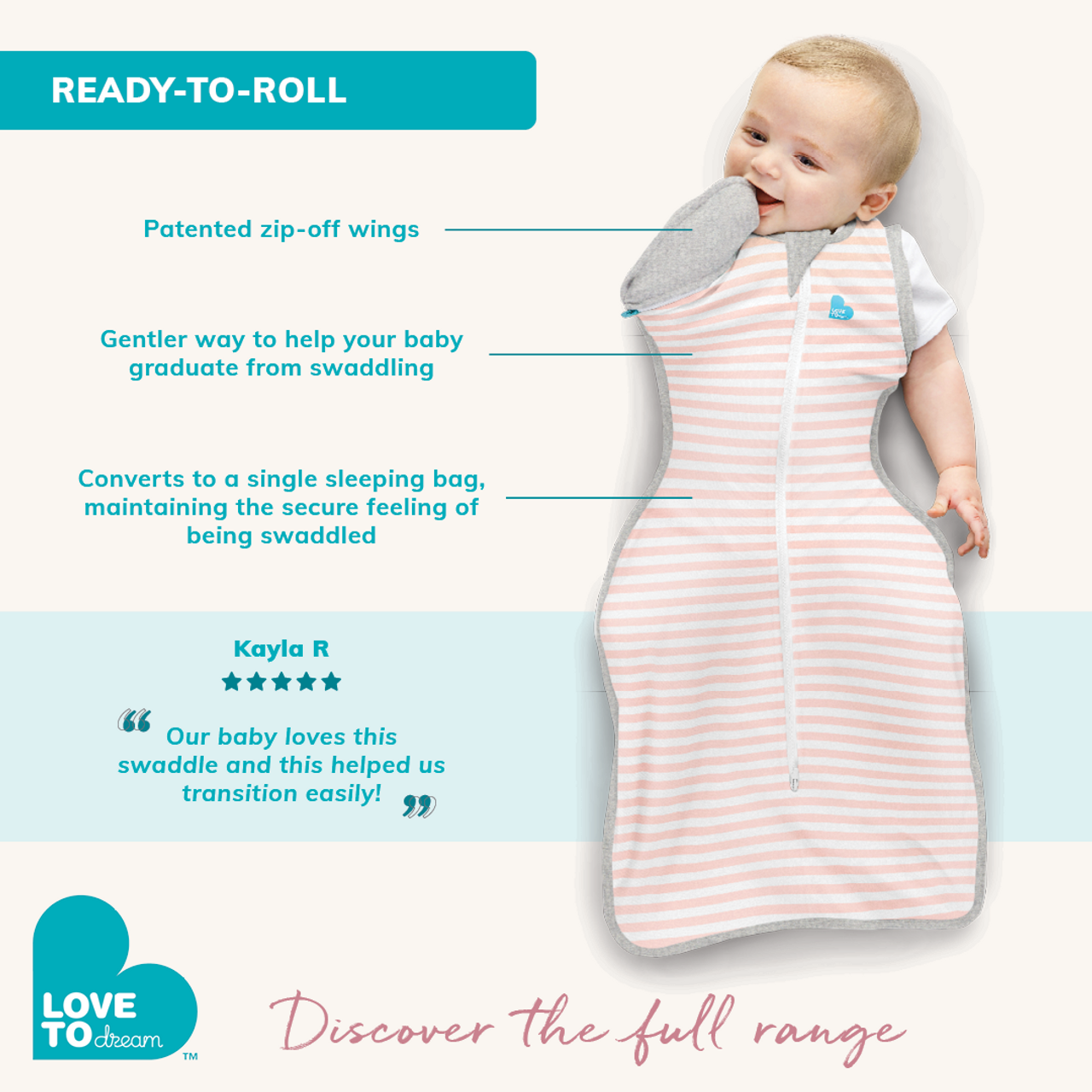 Swaddle Up™ Transition Bag 1.0 TOG Cotton Denim Sweet Dreams