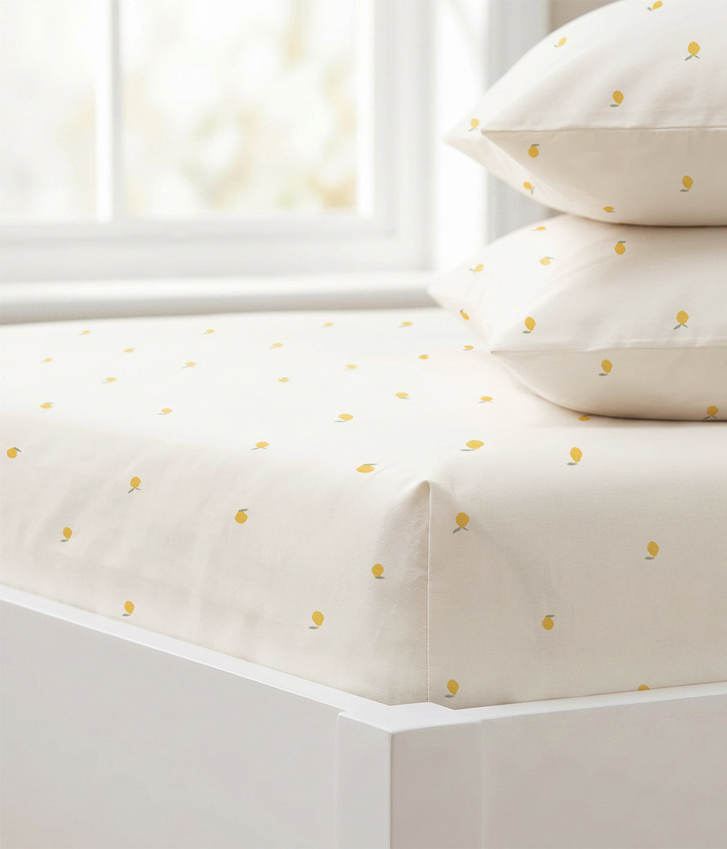 HushDry™ 2-in-1 Waterproof Toddler Pillowcase Viscose from Bamboo Cream Lemons