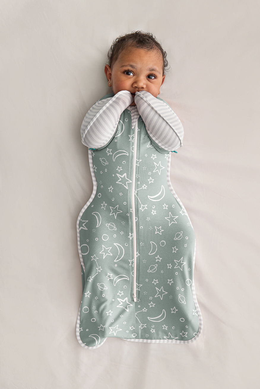 Swaddle Up™ Transition Bag 1.0 TOG (20-24°C) Olive Stars & Moon Viscose from Bamboo