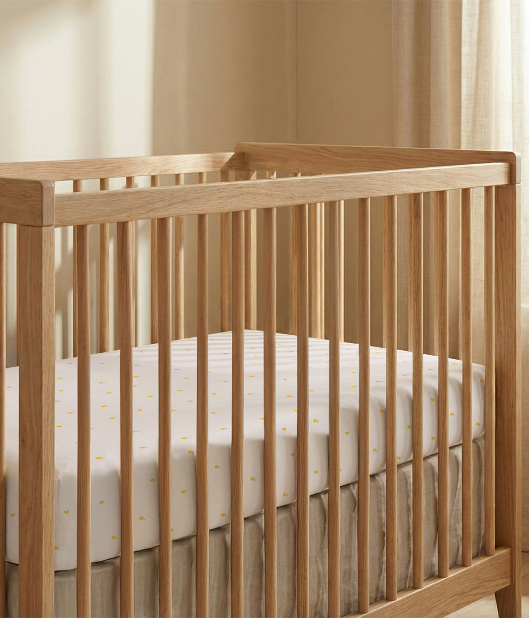 HushDry™ 2-in-1 Waterproof Fitted Cot Sheet Viscose from Bamboo Cream Lemons