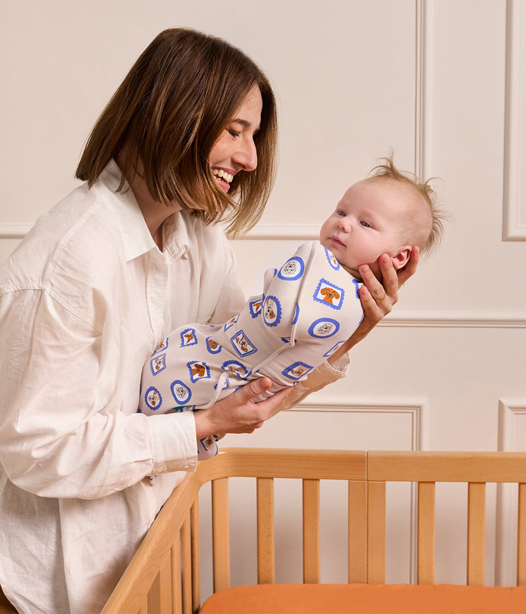 Swaddle Up™ 1.0 TOG Original Cotton Tan Puppy Portrait
