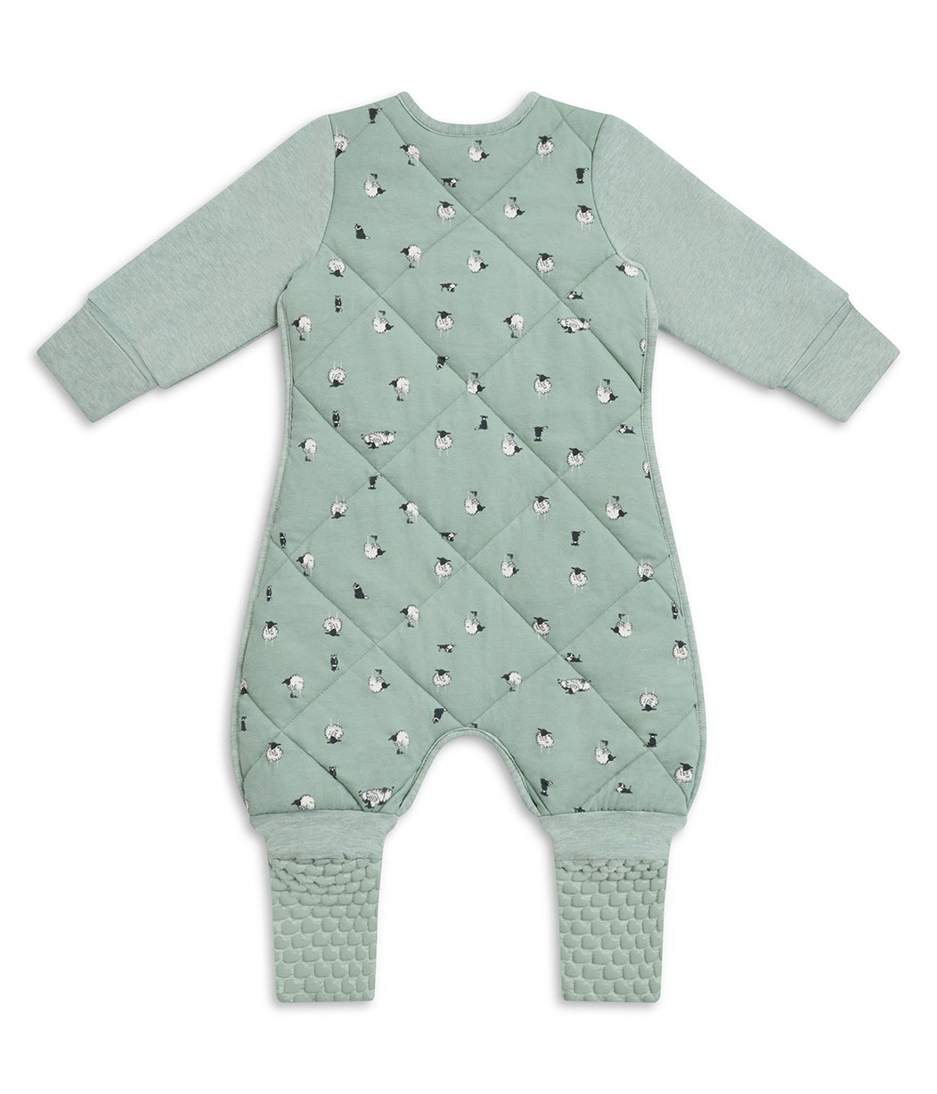 Sleep Suit Long Sleeve 2.5 TOG Organic Cotton/Merino Wool Green Lamb's Best Friend