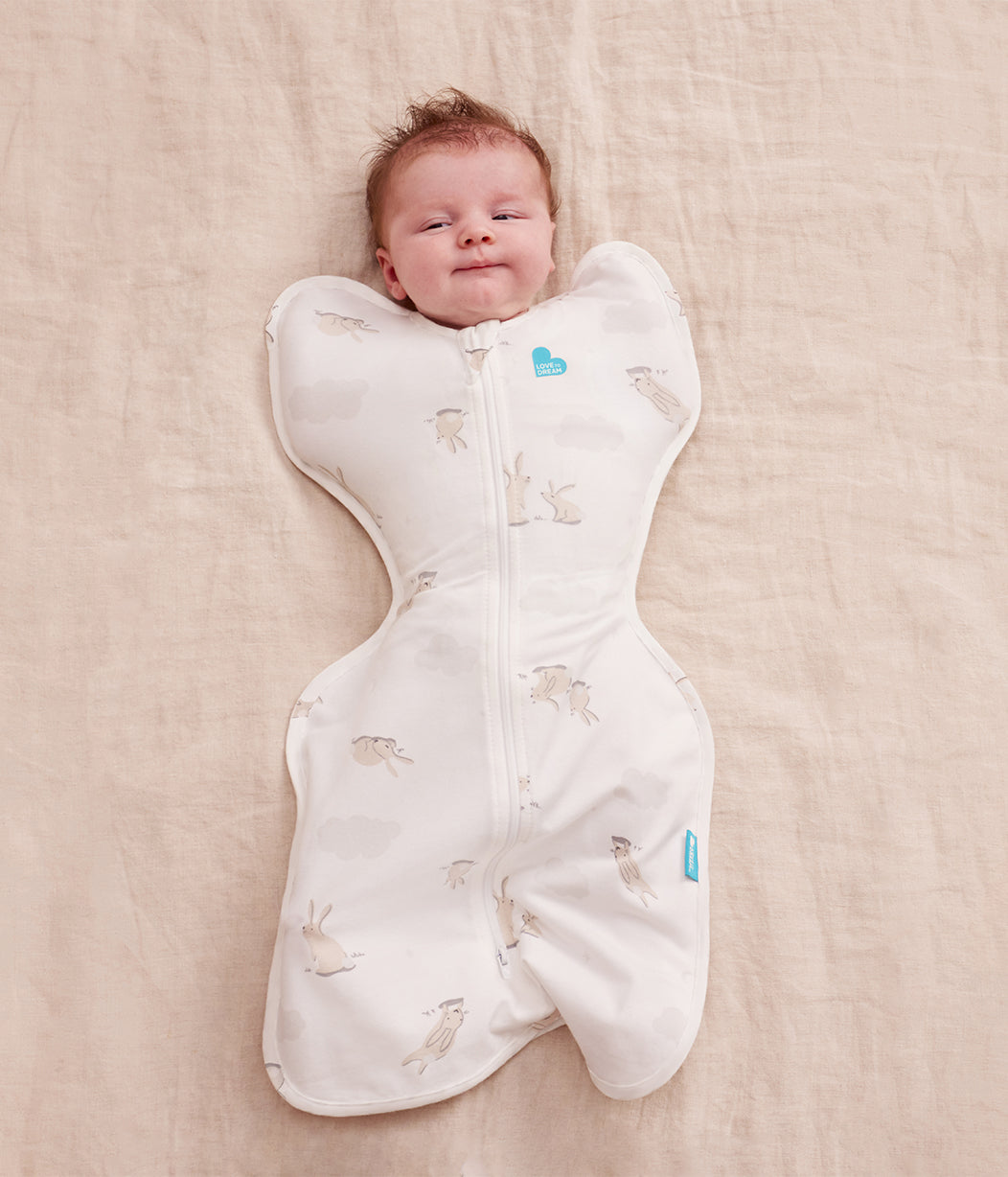Swaddle Up™ 1.0 TOG Cotton White Cloud Bunnies