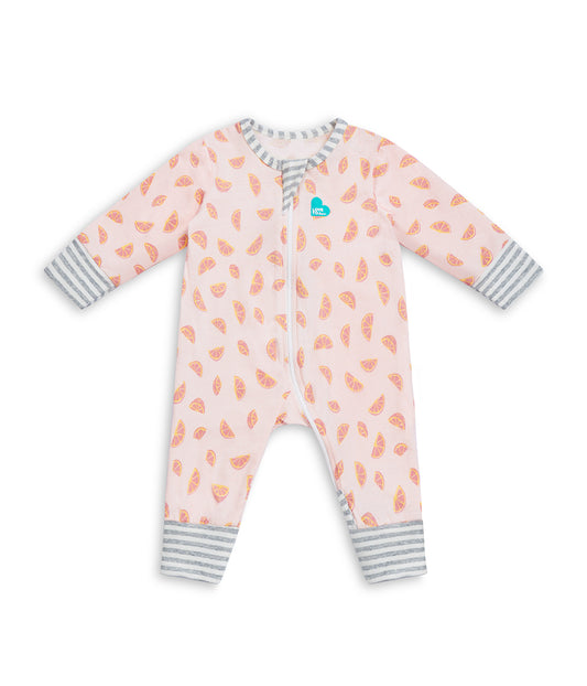 Footless Romper Cotton Pink Sliced