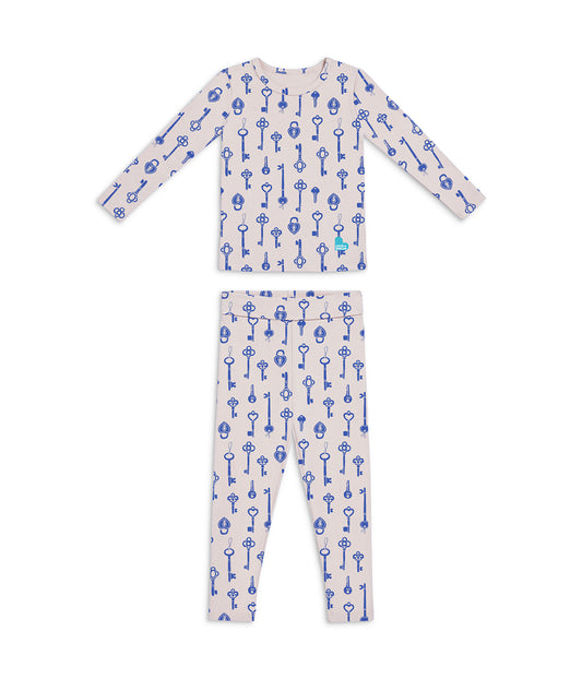 Kids Pyjama Set Long Sleeve Viscose from Bamboo Tan Key to My Heart