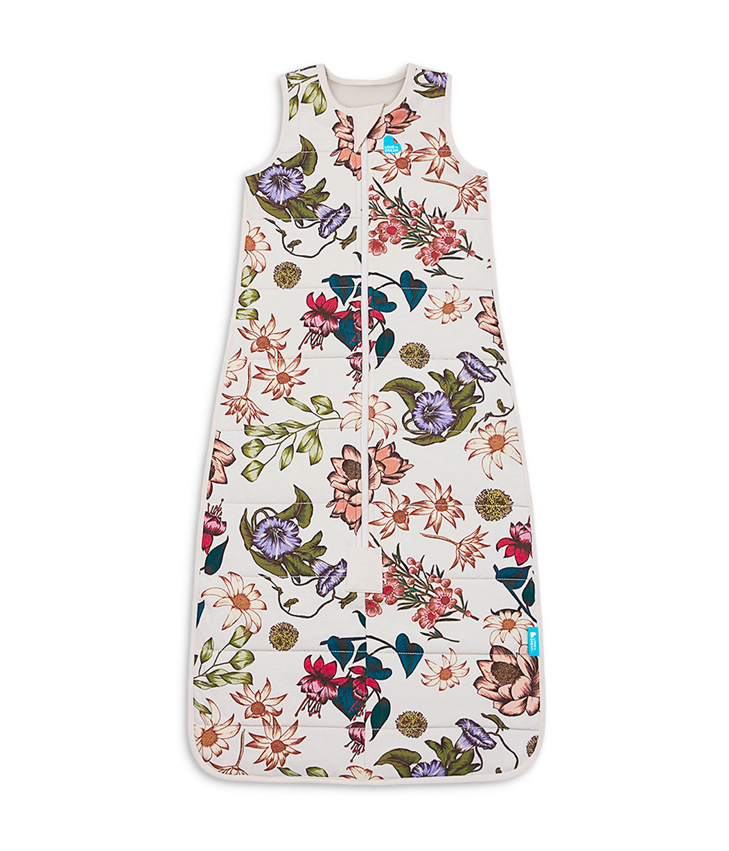Sleep Bag Sleeveless 2.5 TOG Quilted Cotton Cream Wandering Folk