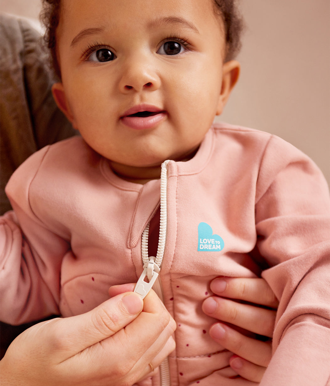 Sleep Bag Long Sleeve 2.5 TOG Quilted Cotton Rose Pebbles