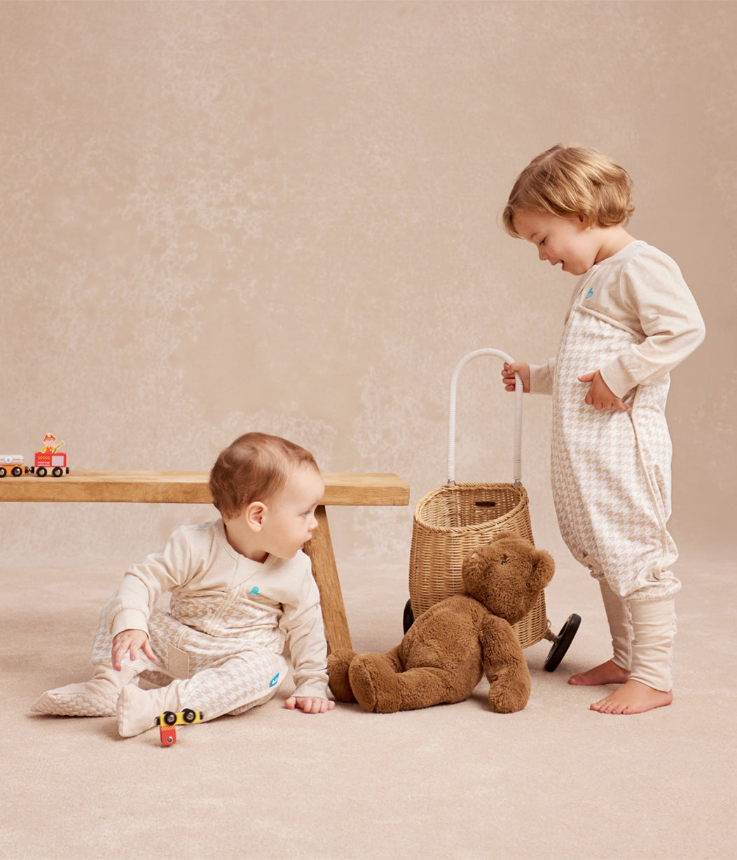 Sleep Suit & Romper Bundle | 1.0 TOG | Houndstooth | Dino Snore