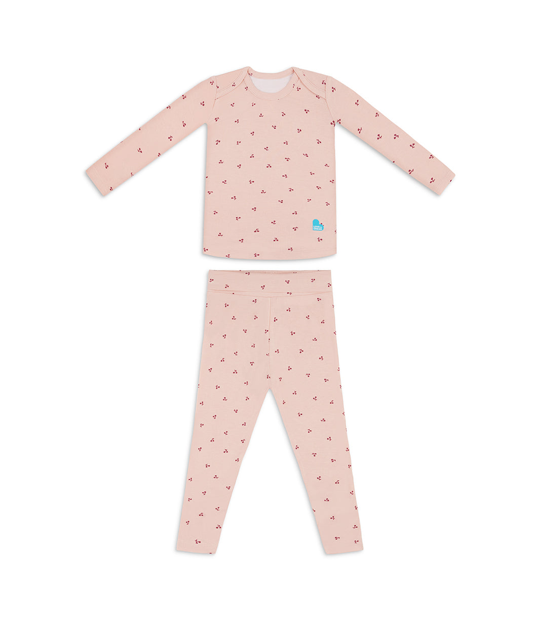 Sleep Suit & Pyjama Bundle | 1.0 TOG | Powder Pink Twinkle | Blush Cherries