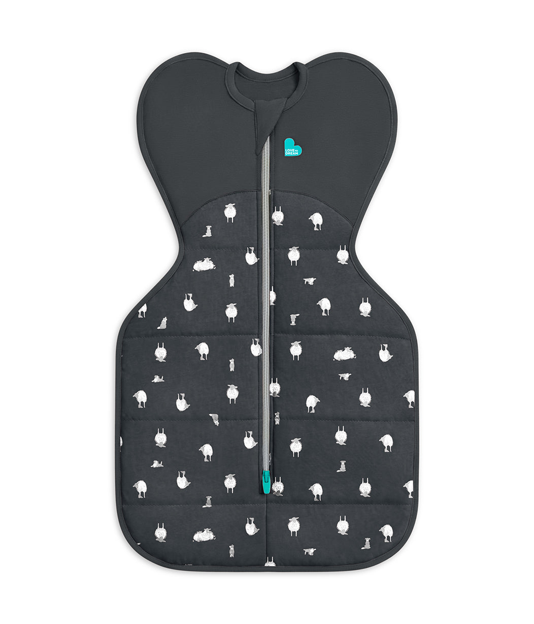 Swaddle Up™ 2.5 TOG Organic Cotton/Merino Wool Charcoal Lamb's Best Friend