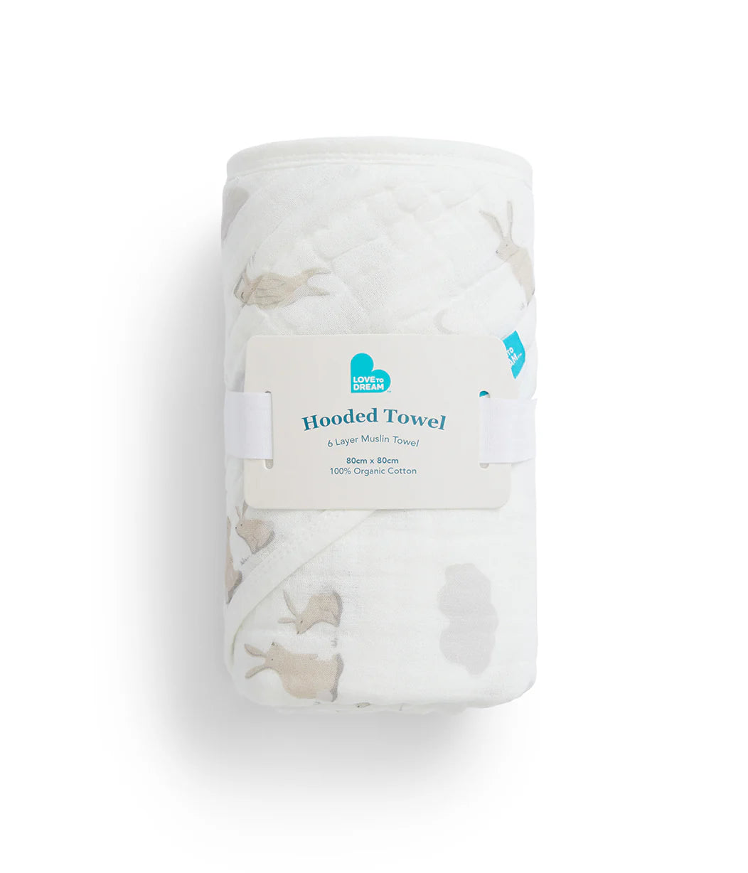 Baby Bath Bundle | Hooded Towel, Wash Cloth | Cloud Bunnies
