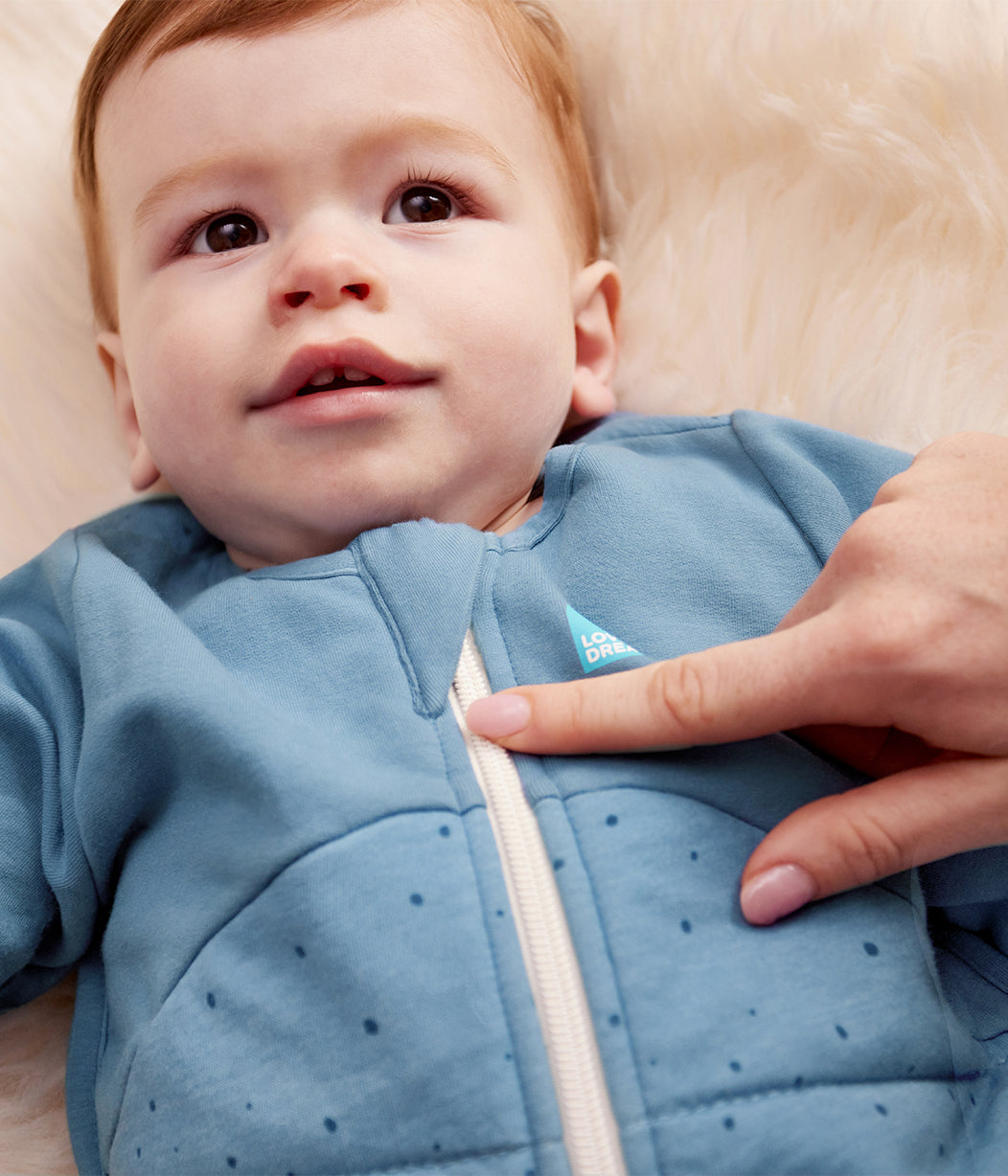 Sleep Bag Long Sleeve 2.5 TOG Quilted Cotton Storm Blue Pebbles