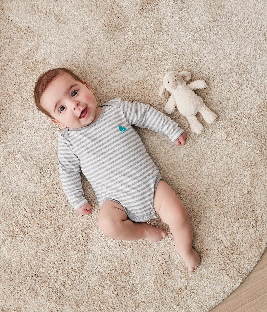 Longsleeve Bodysuit Grey Stripe