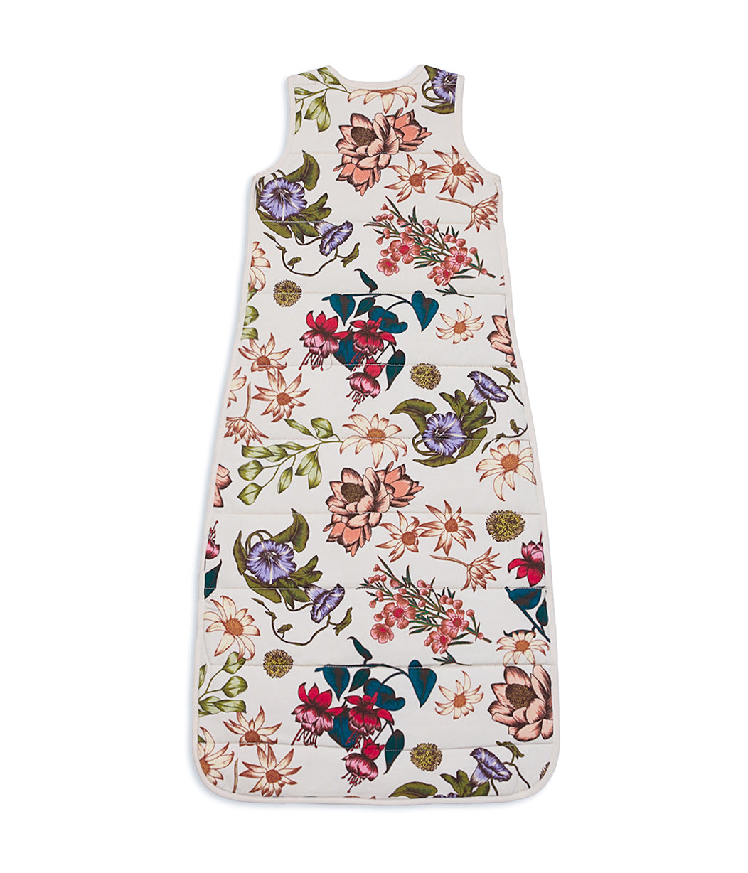 Sleep Bag Sleeveless 2.5 TOG Quilted Cotton Cream Wandering Folk