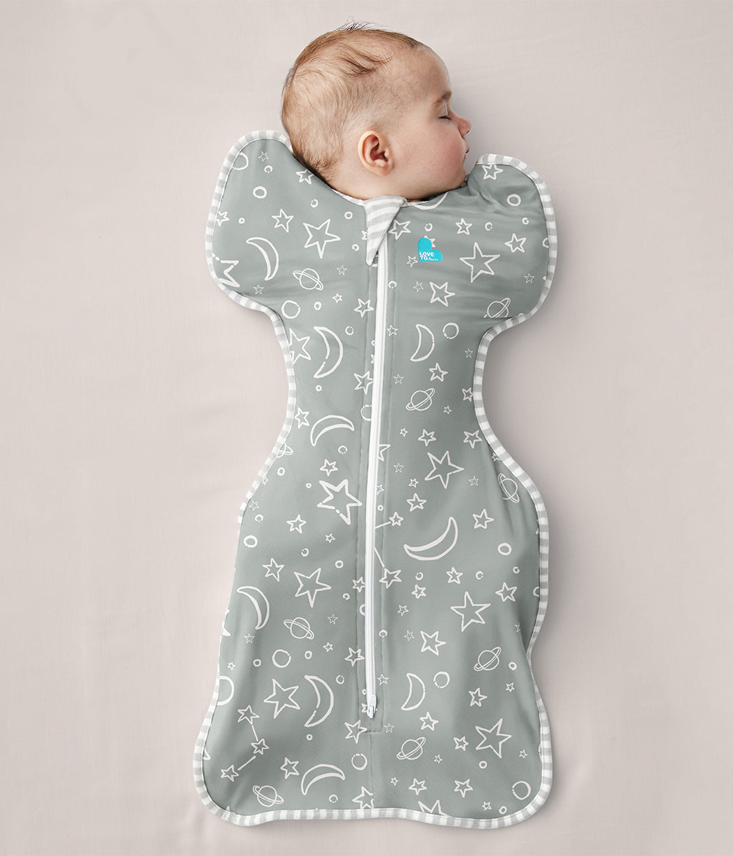 Swaddle Up™ 1.0 TOG (20-24°C) Olive Stars & Moon Viscose from Bamboo