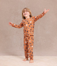 Kids Pyjama Set Long Sleeve Viscose from Bamboo Hazel Black Cat Moods