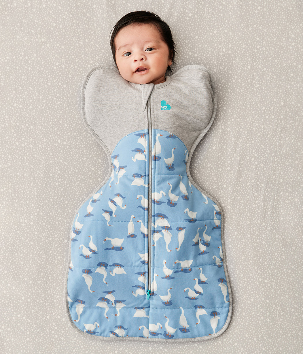 Swaddle Up™ 2.5 TOG (16-20°C) Dusty Blue Silly Goose Quilted Cotton