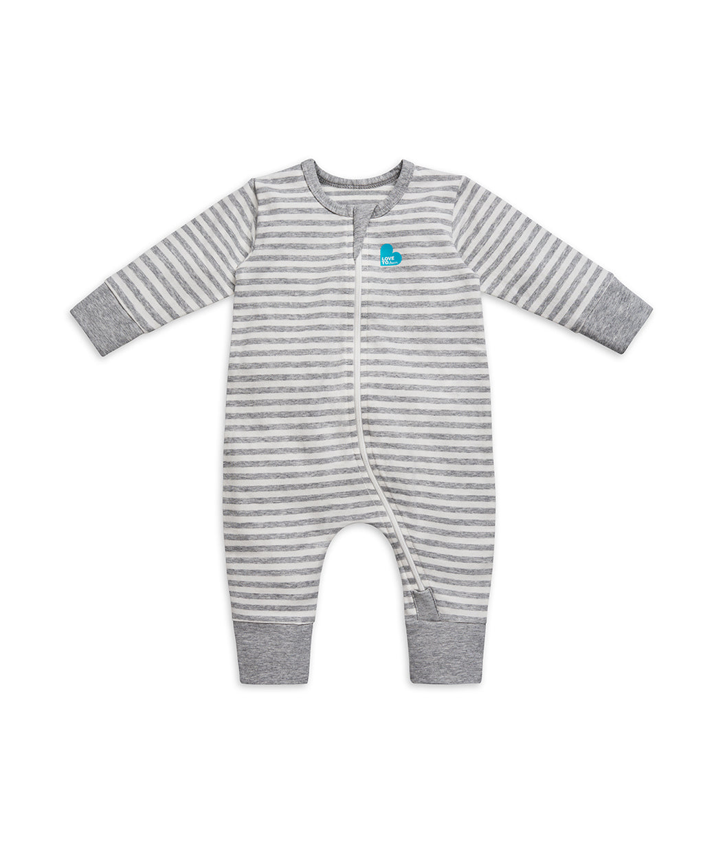 Footless Romper Grey Stripe