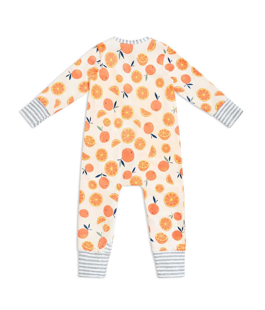 Footless Romper Orange Sweet Dreams Cotton