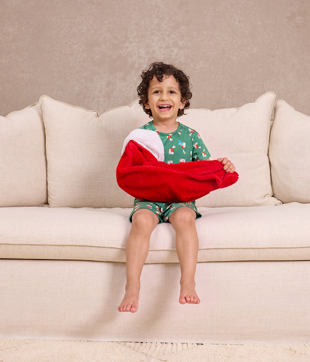 Kids Pyjama Set Short Sleeve Viscose from Bamboo Green Home Sweet Home