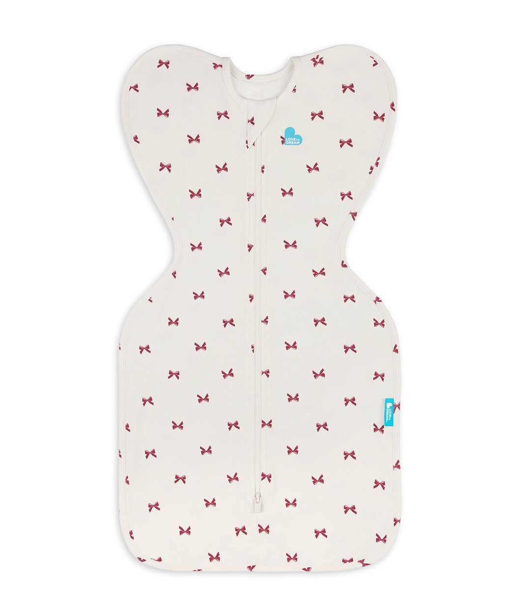 Newborn Starter Gift Bundle | Swaddle | Romper | Sleep Machine | 1.0 TOG | Cream Bows
