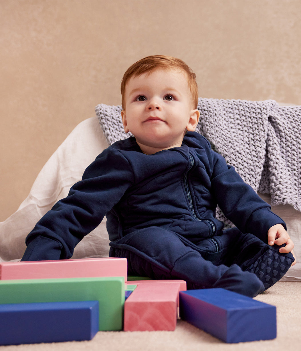 Sleep Suit Long Sleeve 3.5 TOG Cotton Navy Star Quilting