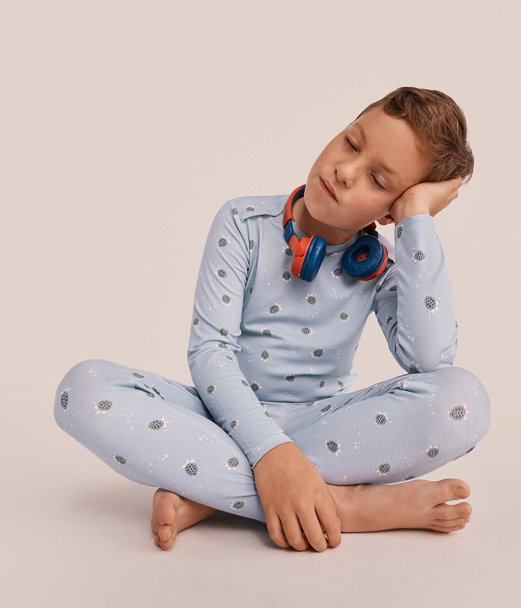 Sleep Suit & Pyjama Bundle | 1.0 TOG | Powder Blue Twinkle | Blue Turtally