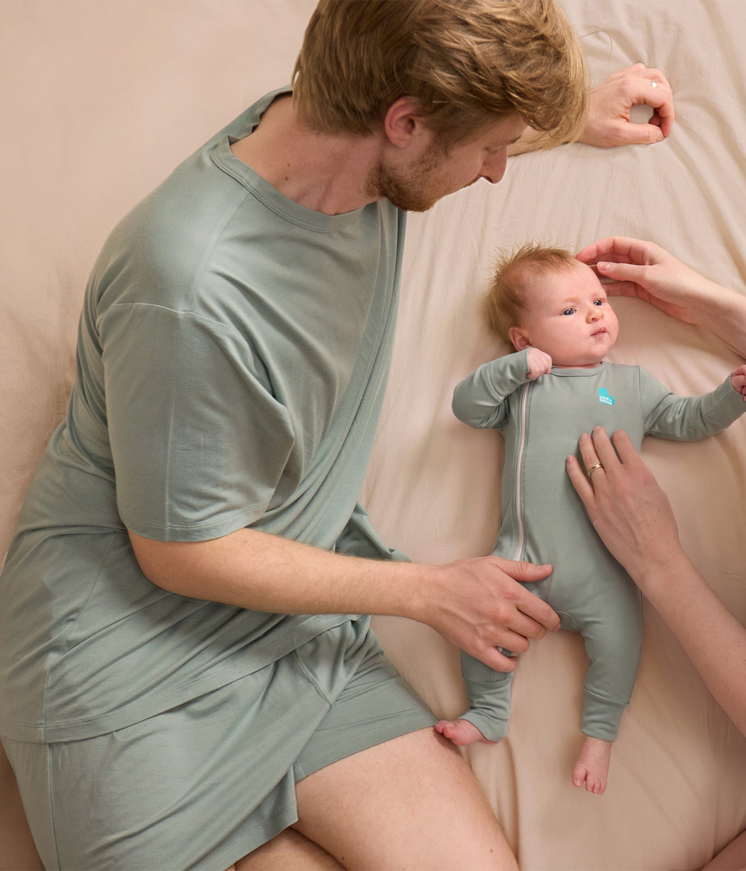 Adults Pyjama Set Short Sleeve Viscose from Bamboo Deep Olive