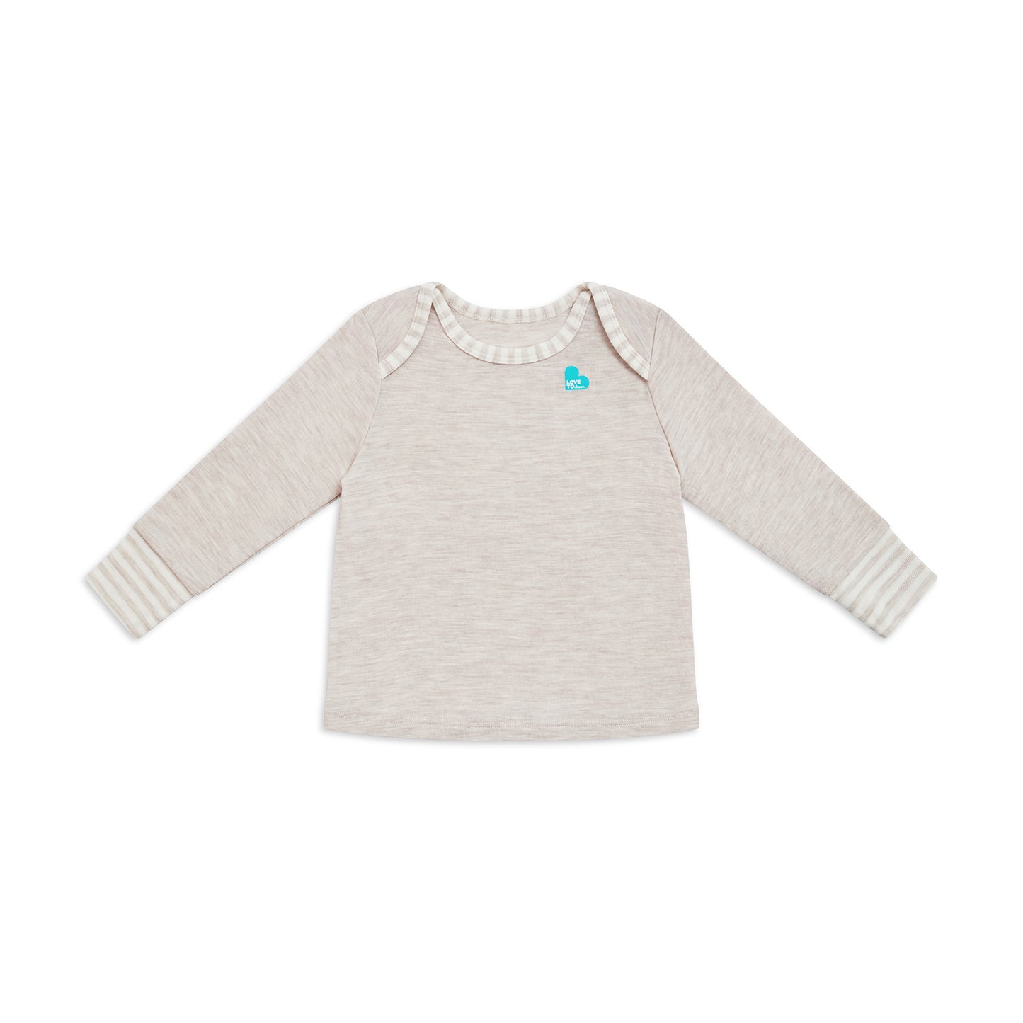 Kids Pyjama Set Long Sleeve Oatmeal Merino Wool