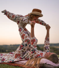 Adults Pyjama Set Long Sleeve Viscose from Bamboo Cream Wandering Folk