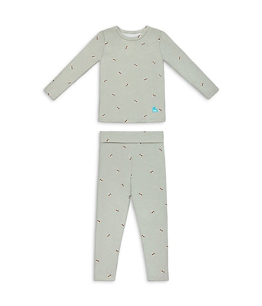 Kids Pyjama Set Long Sleeve Viscose from Bamboo Olive Bees