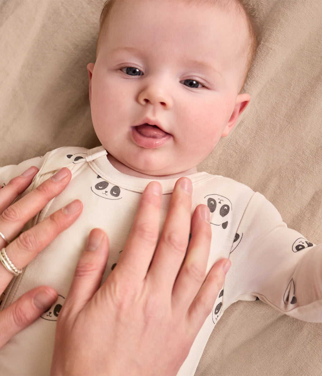 Romper Viscose from Bamboo Cream Sleepy Pandas