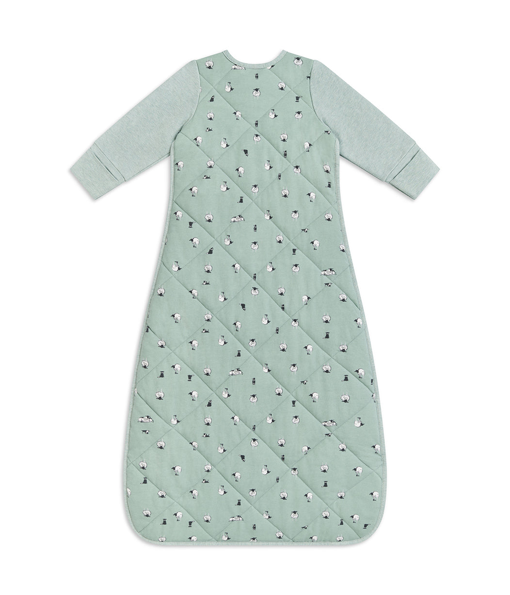 Sleep Suit 2.5 TOG (16-20°C) Green Lamb's Best Friend Quilted Organic Cotton/Filling 30% Merino Wool