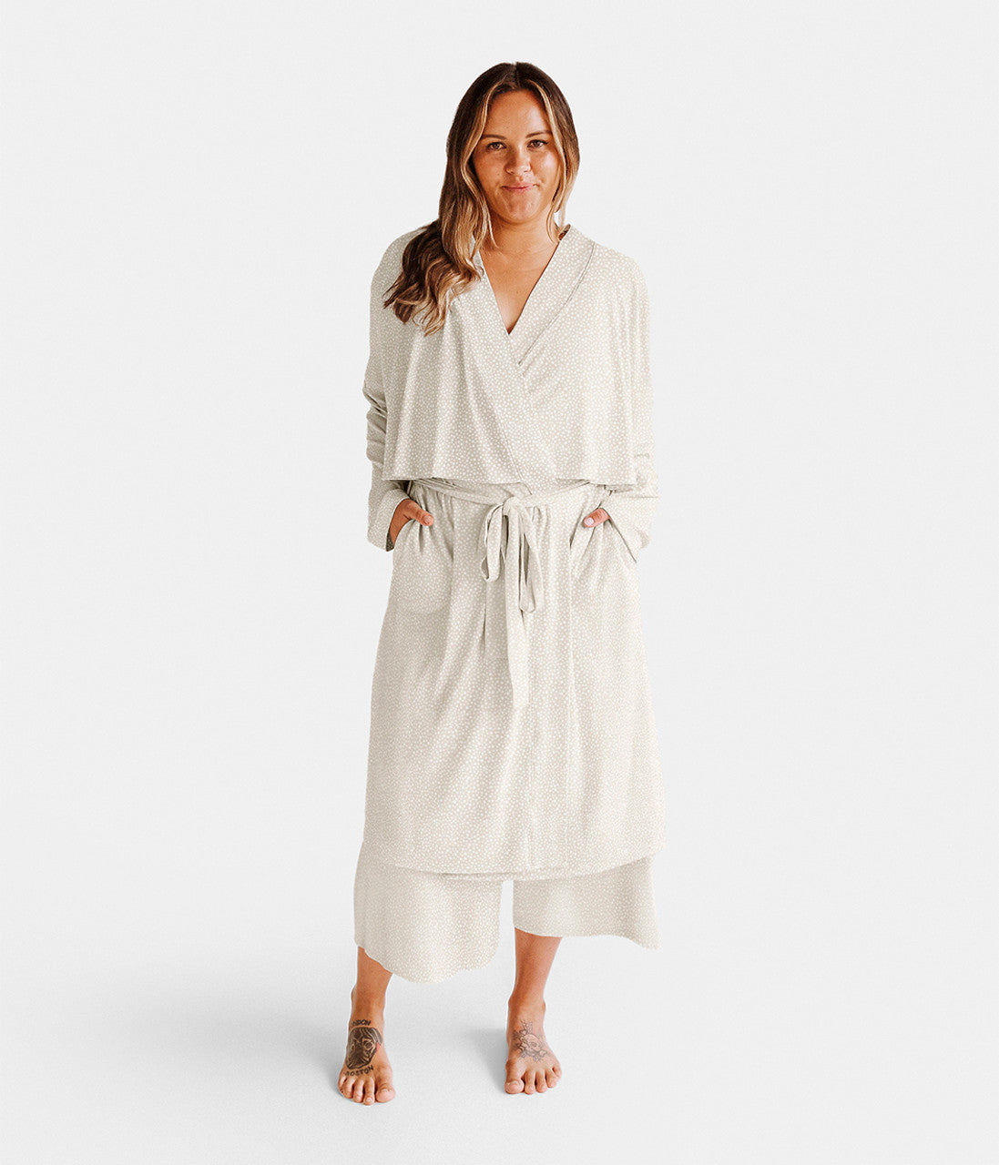 Maternity Robe Clearance Grey Viscose from Bamboo