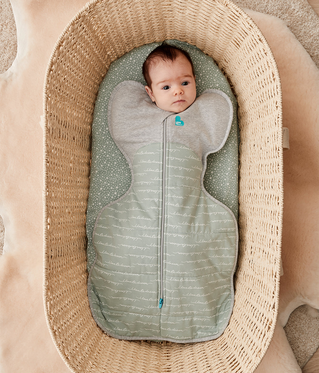 Swaddle Up™ 2.5 TOG (16-20°C) Olive Dreamer Quilted Cotton