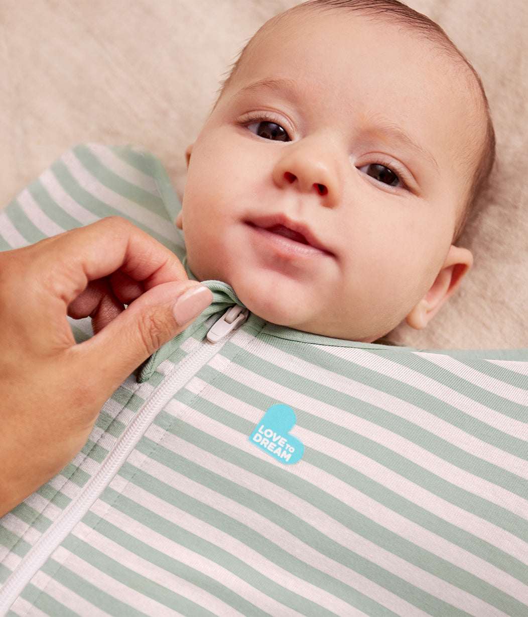 Swaddle Up™ 0.2 TOG Cotton Olive Stripe