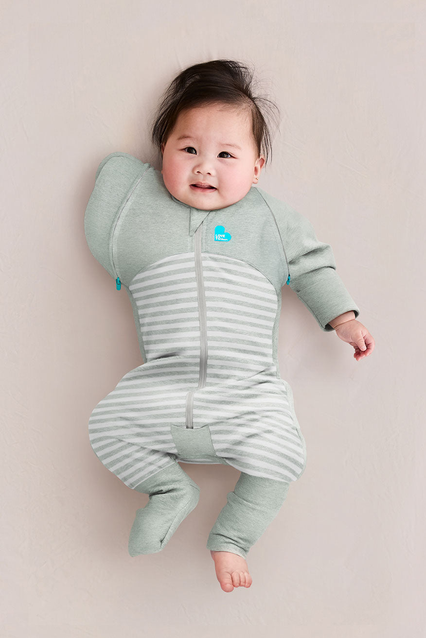 Swaddle Up™ Transition Suit 0.2 TOG (24-27°C) Olive Stripes Cotton