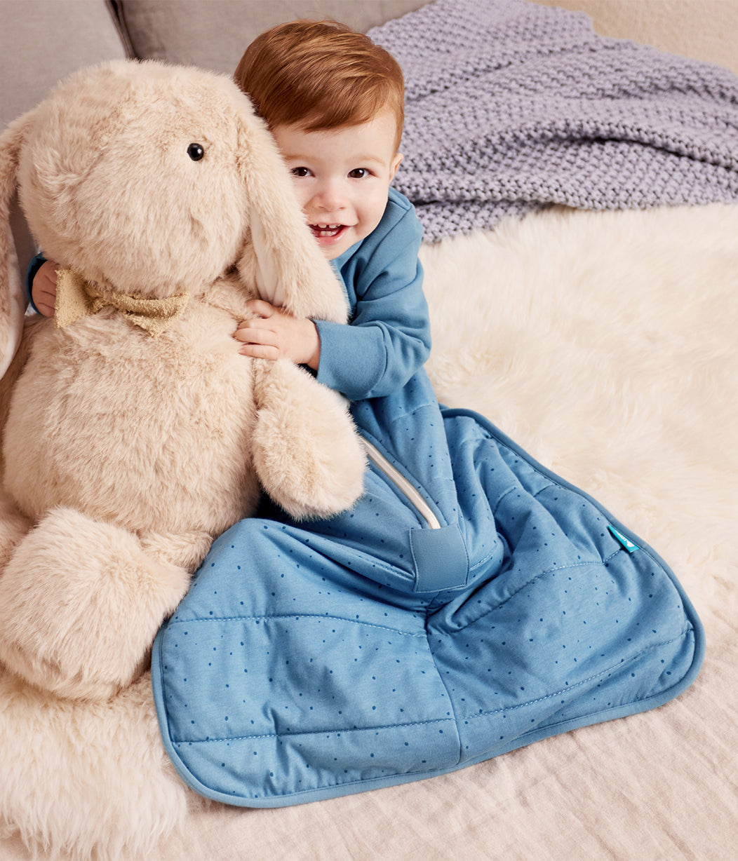 Sleep Bag Long Sleeve 2.5 TOG Quilted Cotton Storm Blue Pebbles