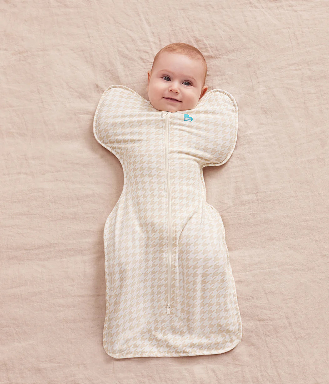 Newborn Starter Gift Bundle | Swaddle Up, Towel, Wash Cloth, Burp Cloths, Bibs | Houndstooth