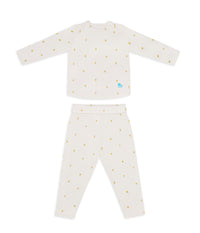 Kids Pyjama Set Long Sleeve Viscose from Bamboo Cream Lemons