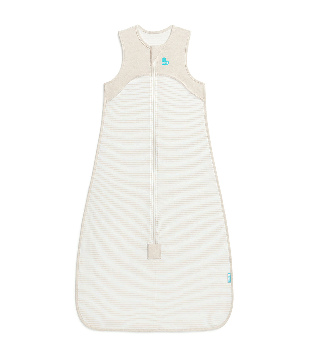 Sleep Bag Sleeveless 0.2 TOG Organic Cotton Tan Breton Stripe