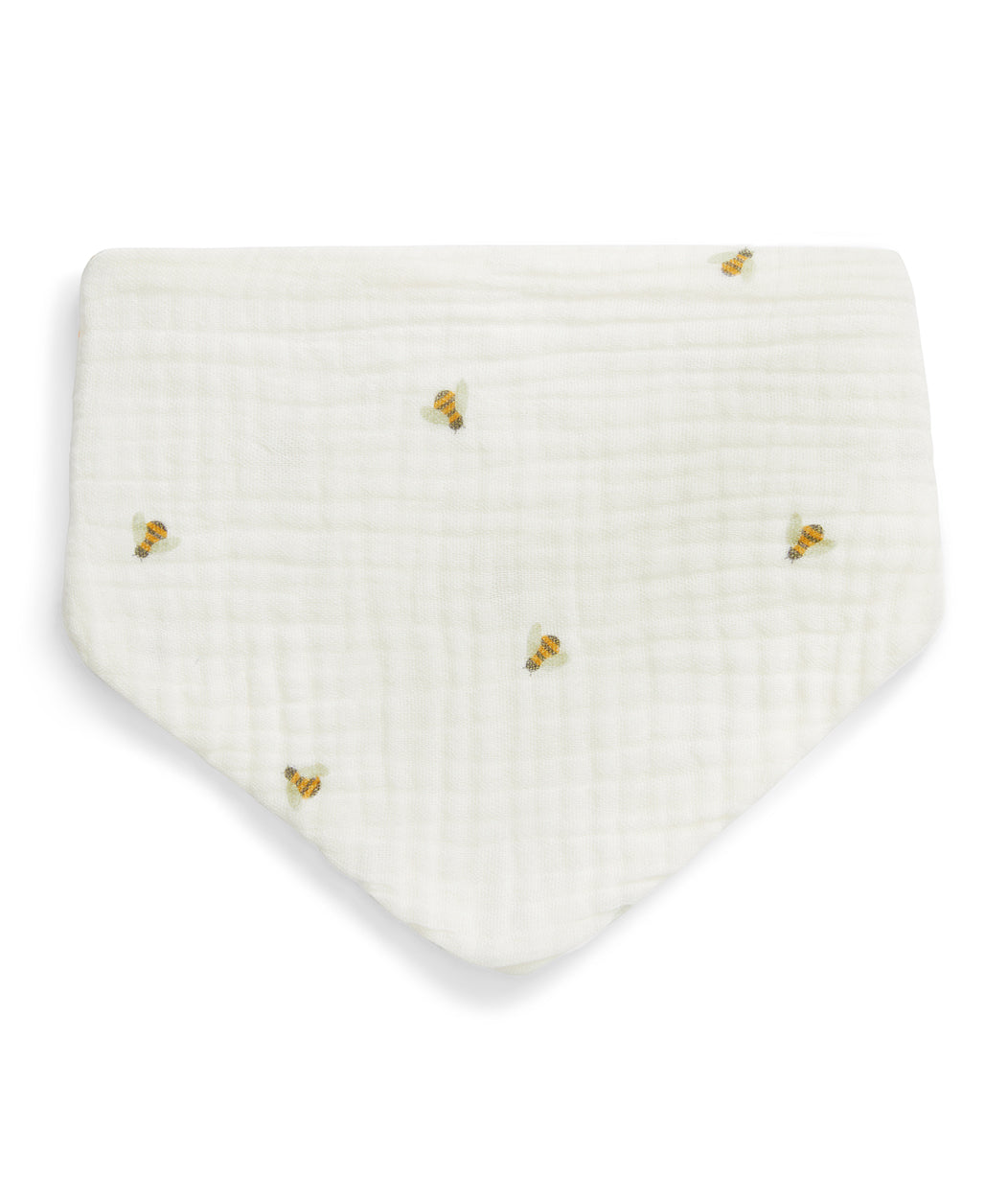 Bib 2 Pack Cotton Cream Bees